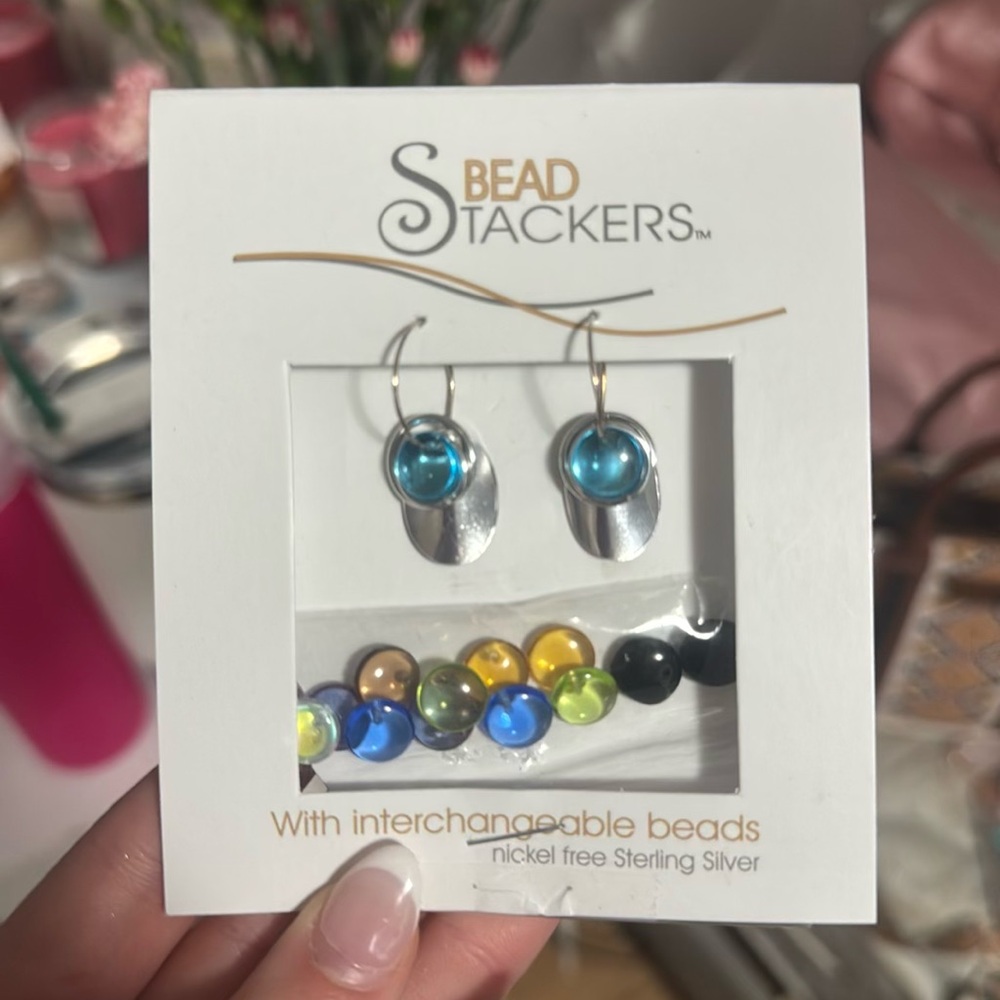 Bead Stackers Sterling Silver Earrings with Interchangeable Beads